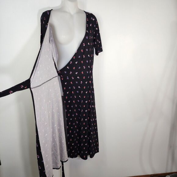 Ann Taylor Petite Wrap Dress Size 8P Floral Jersey Midi Short Sleeve V Neck NWT - Picture 7 of 11